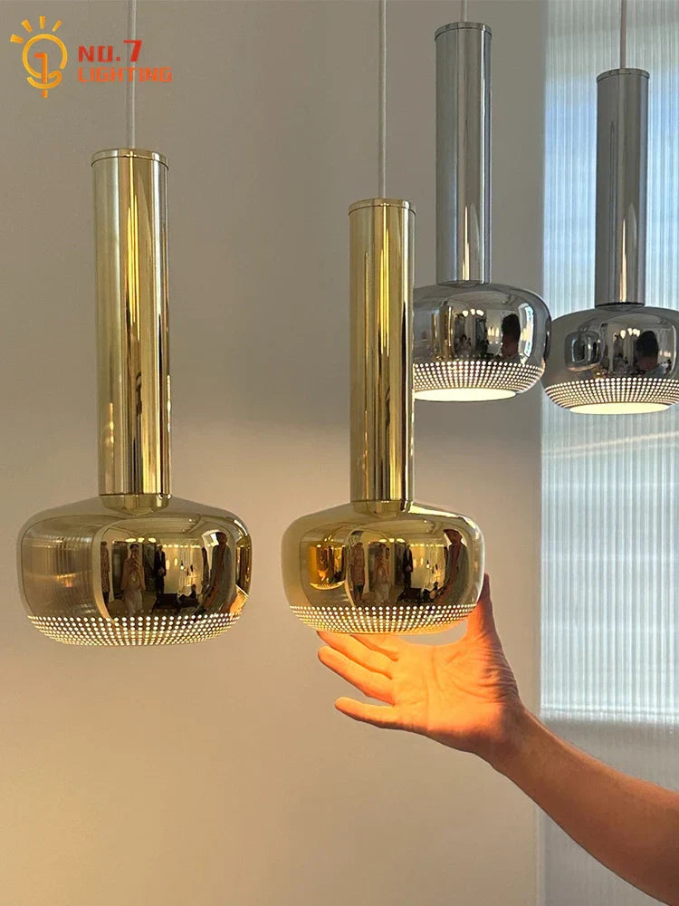 DecorBites™ Bauhaus Copper/Chrome Pendant Lights for Living Room, Kitchen Island, Bar, Bedroom&Bathroom