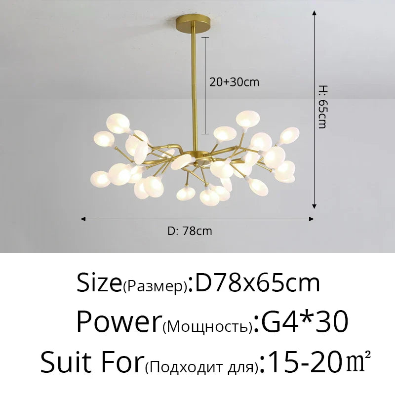 DecorBites™ Branch Shape Firefly Ceiling Chandelier G4 Led Lighting Indoor Hanging Lamp