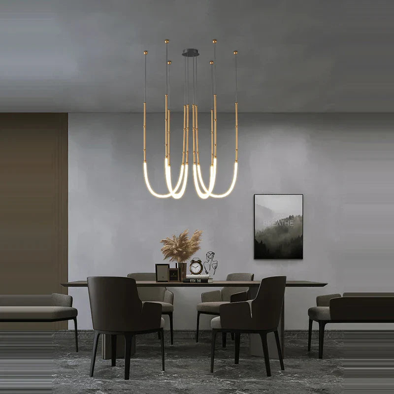 DecorBites™ Art Deco Gold Black LED Designer Pendant Light for Dinning Room