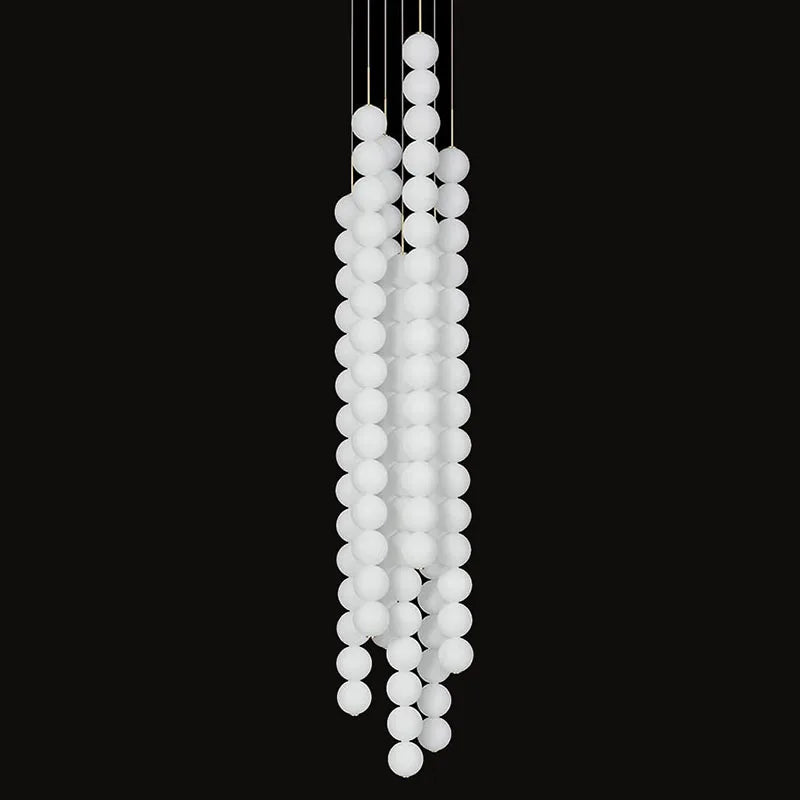 DecorBites™ Art Deco LED Glass Pingpong Pendant Light in Gold Chrome Black.