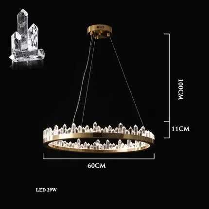 DecorBites™ Arrow Crystal LED Chandelier: Modern Living Room Dining Table Bedroom Home Light