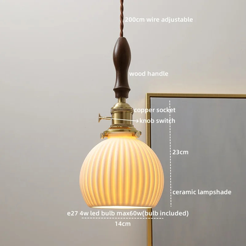 DecorBites™ Ceramic LED Pendant Light Nordic Modern Hanging Lamp for Home Decor