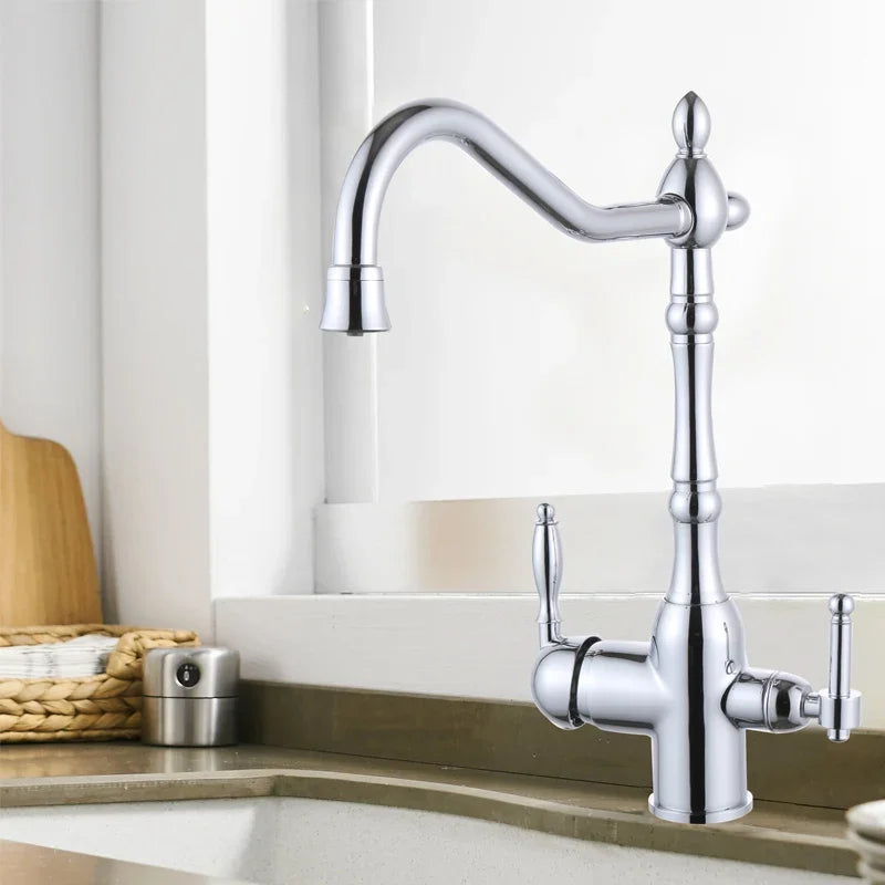 DecorBites™ Black Kitchen Faucet Mixer Tap 360° Rotation Water Features