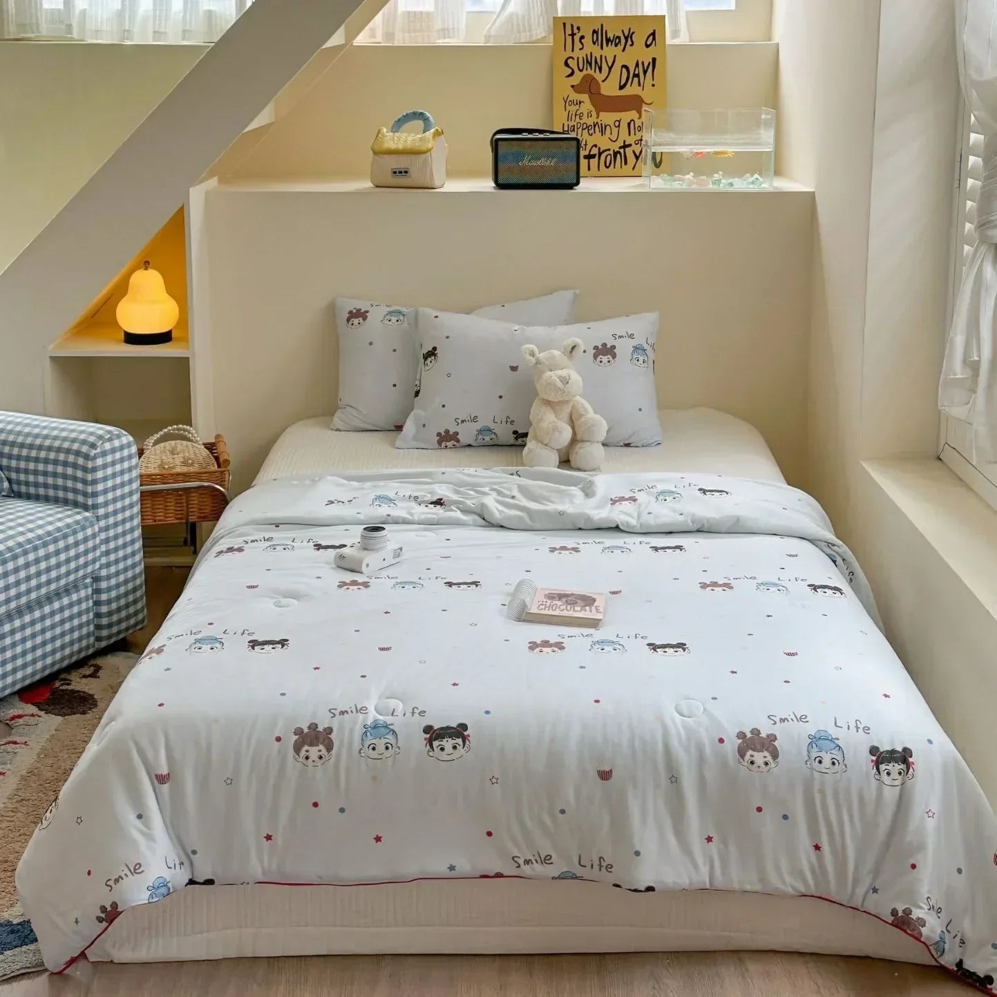 DecorBites™ Cartoon Patchwork Summer Cooling Blanket Lightweight Air Condition Comforter