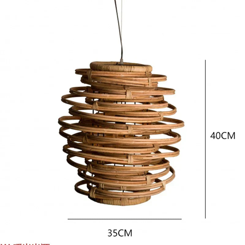 DecorBites™ Bamboo Birdnest Pendant Light for Dining Room, Handmade Wicker Lamp for Kitchen Bar & Living Room