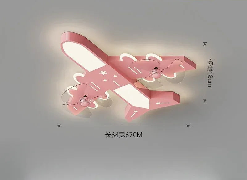 DecorBites™ Kids Room Airplane Ceiling Fan Light Fixture