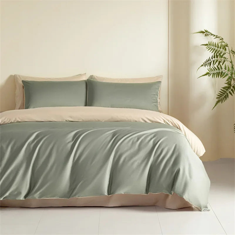 DecorBites™ Egyptian Cotton Bedding Set: Sheet, Pillowcase, Blanket Cover in Queen King Size