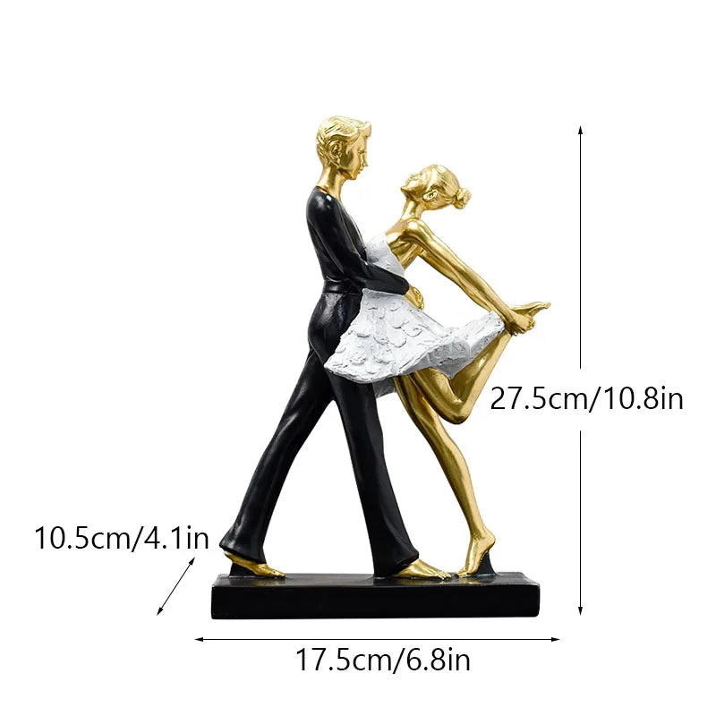 DecorBites™ Ballet Dance Girl Double Statue for Home Decor and Desktop Accessories