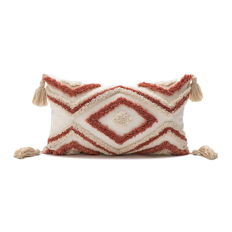 DecorBites™ Boho Diamond Pillow Cover Set - Orange Pink Green Black - 45x45cm 30x50cm