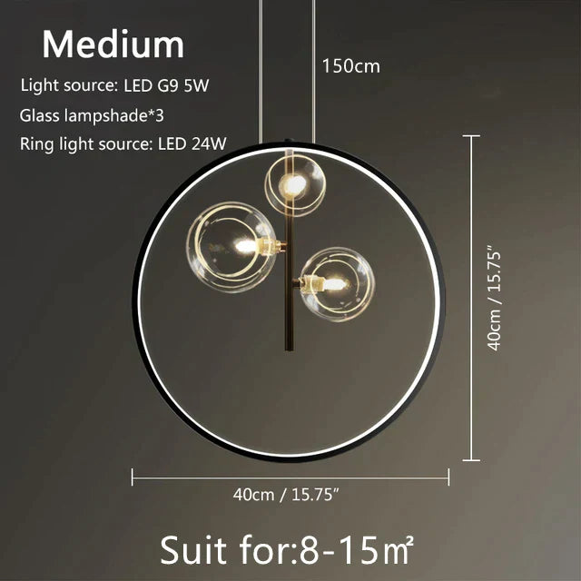 DecorBites™ Glass Bubble LED Pendant Chandelier for Modern Living Room Decor