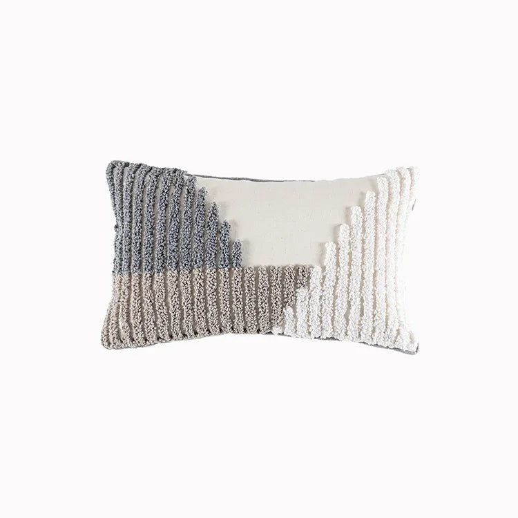 DecorBites™ Geometric Tufted Beige Gray Cushion Cover Nordic Style for Modern Decor