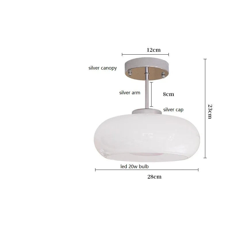 DecorBites™ Copper Bauhaus LED Pendant Light - Orange Glass Fixture for Home Indoor Lighting