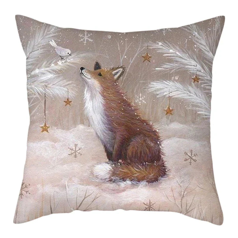 DecorBites™ Christmas Soft Plush Cushion Cover Cute Rabbit Deer Pillowcase 45x45cm
