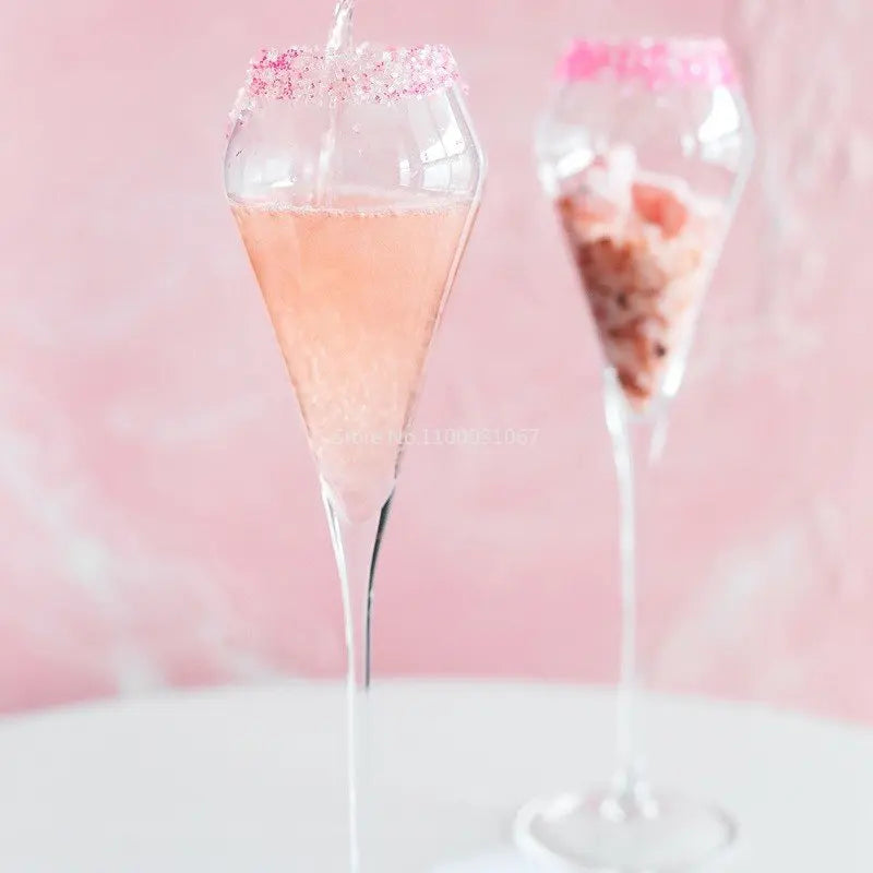 DecorBites™ Crystal Champagne Flutes Set - Elegant Hand Blown Glassware for Celebrations