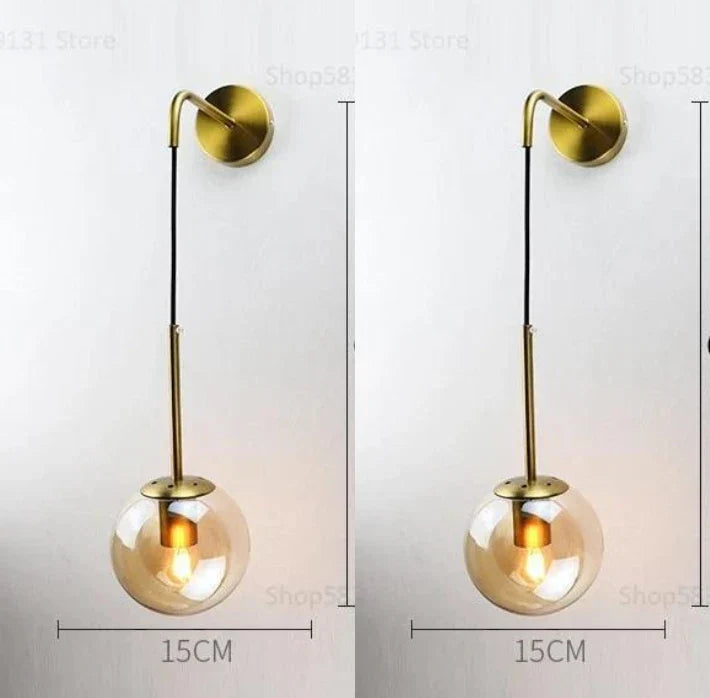 DecorBites™ Glass Ball LED Wall Light for Bedroom Decoration and Living Room Fixtures