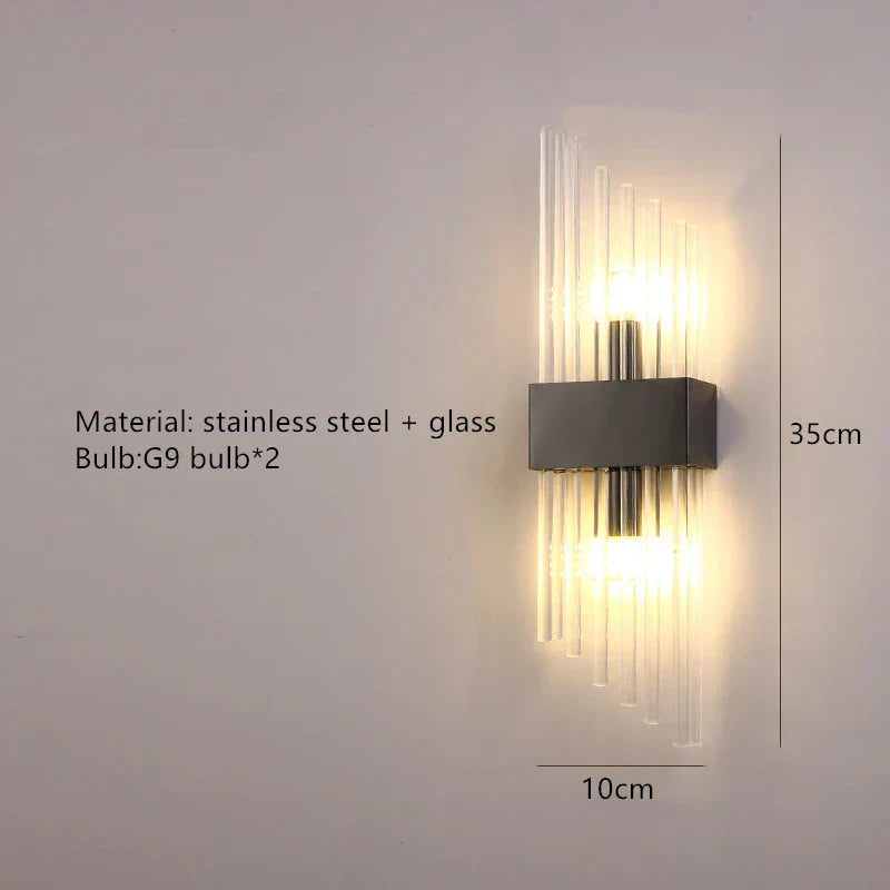 DecorBites™ Crystal LED Wall Lamp Stainless Steel Sconces for Bedroom Dining Room
