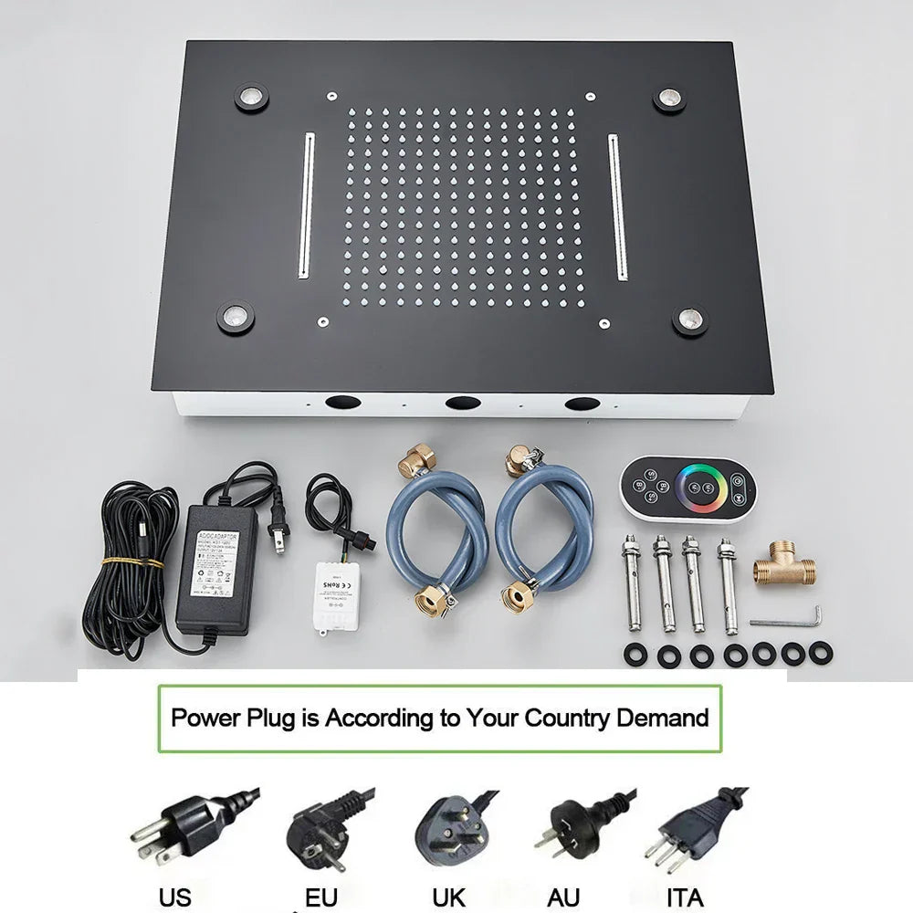 DecorBites™ LED Thermostatic Shower Faucet Set Rain Waterfall System with Remote Control