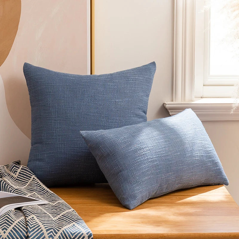 DecorBites™ Linen Cotton Throw Pillowcase 100% Polyester Cushion Cover for Home Decor