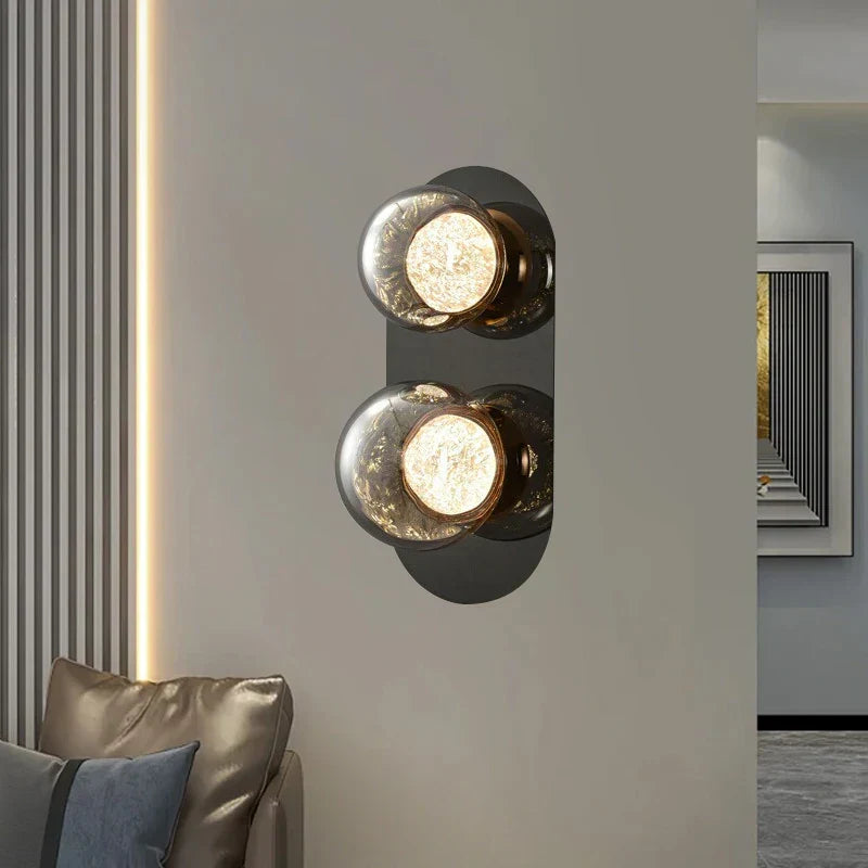 DecorBites™ Glass Ball Sconce Lamps Round Wall Decor Lights for Luxurious Room & Aisle