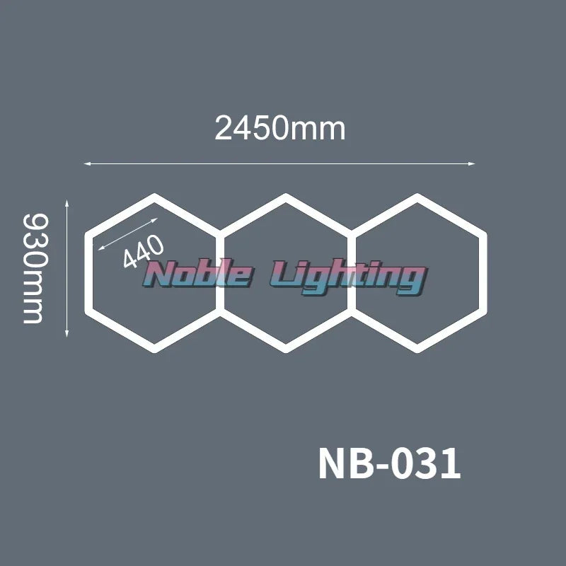 DecorBites™ Geometric LED Lights for Exhibition Car Detailing Garage Workshop - Polygonal Snowflake Theme