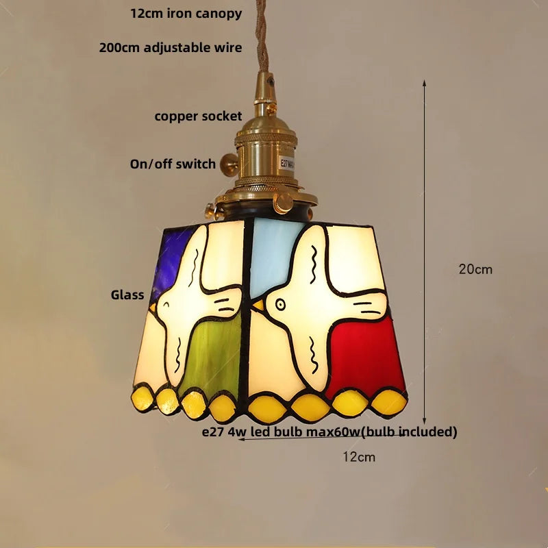 DecorBites™ Cube LED Pendant Lamp Walnut Wood Glass Hanging Lights for Restaurant and Bedroom