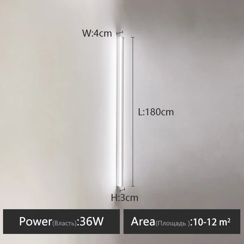 DecorBites™ Bedroom Wall Lamp: Nordic Strip Light, Minimalist Design, Black Background, Decorative Luminaires