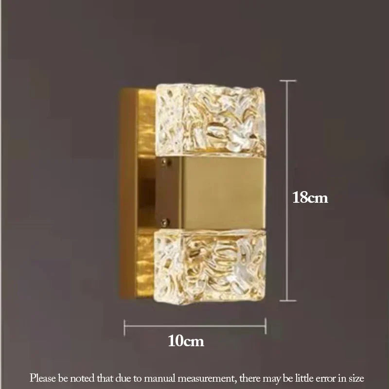 DecorBites™ Crystal LED Wall Sconces | Modern Corrugated Design for Living Room, Bedroom, Aisle