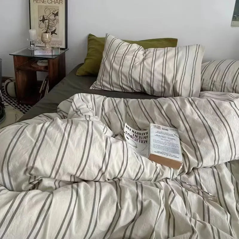 DecorBites™ Checkerboard Pattern Duvet Cover Set - Stylish and Cozy Bedding Kit for Bedroom