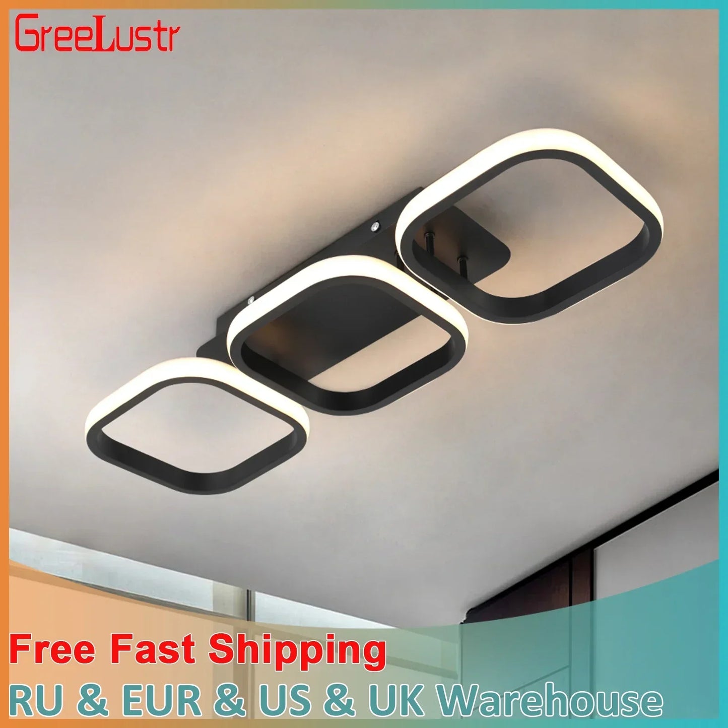 DecorBites™ Acrylic LED Ceiling Lamp: Modern Nordic Chandelier for Living Dining Room & Aisle
