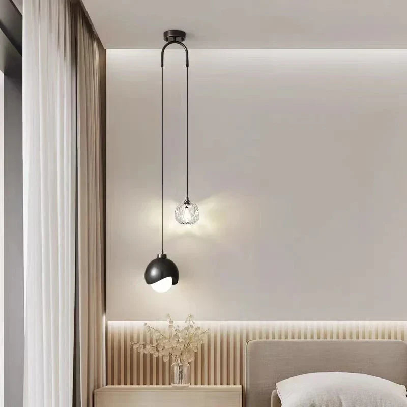 DecorBites™ Crystal Ball Pendant Lights: Modern LED Luxury for Bedroom, Nordic Minimalist Design