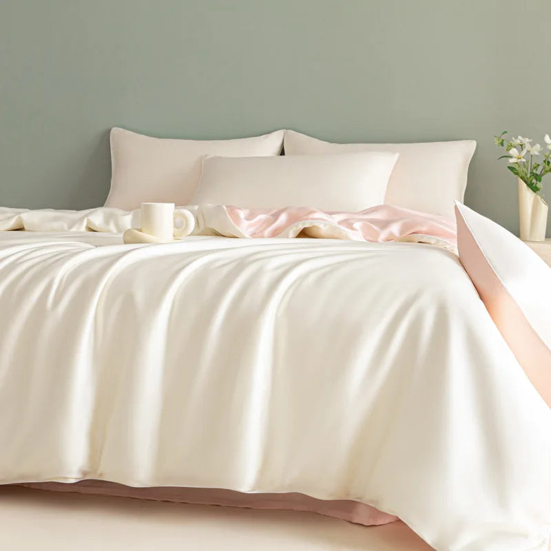 DecorBites™ Cool Touch Solid Color Bedding Set - Skin-Friendly & Breathable