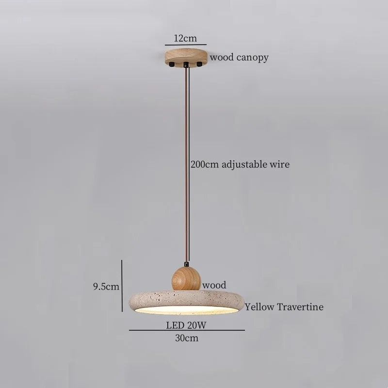 DecorBites™ Black Travertine LED Hanging Pendant Light - Nordic Modern Home Decor