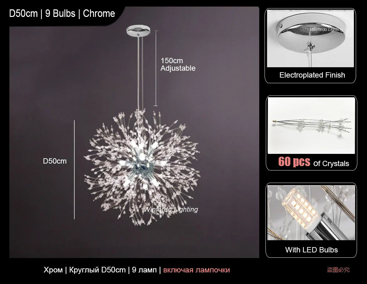 DecorBites™ Dandelion Led Ceiling Chandelier for Home Decor Lighting Fixture