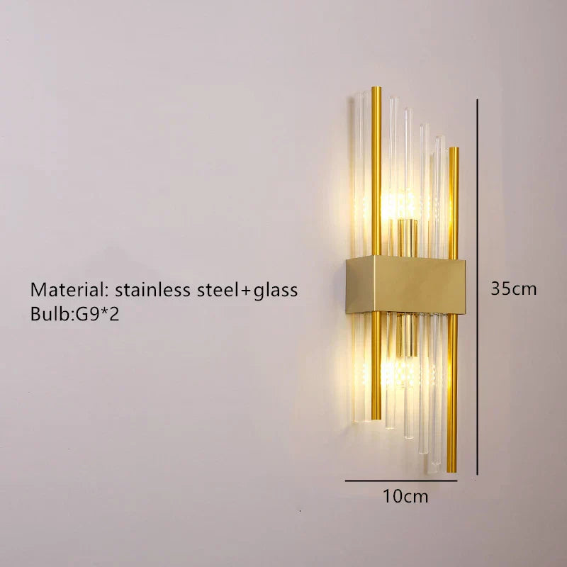 DecorBites™ Crystal LED Wall Lamp Stainless Steel Sconces for Bedroom Dining Room
