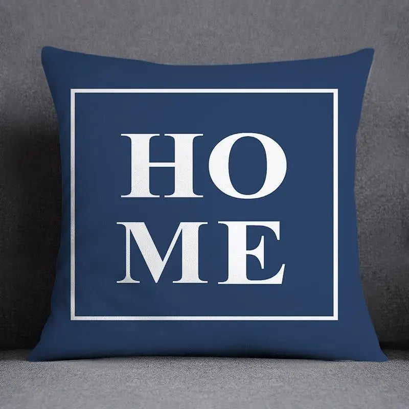 DecorBites™ Blue Geometric Floral Design Pillowcase - Modern Home Decor Cushion Cover