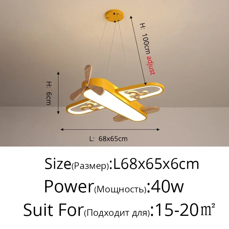 DecorBites™ Kids LED Wood Ceiling Light in Yellow & Blue - Minimalist Design