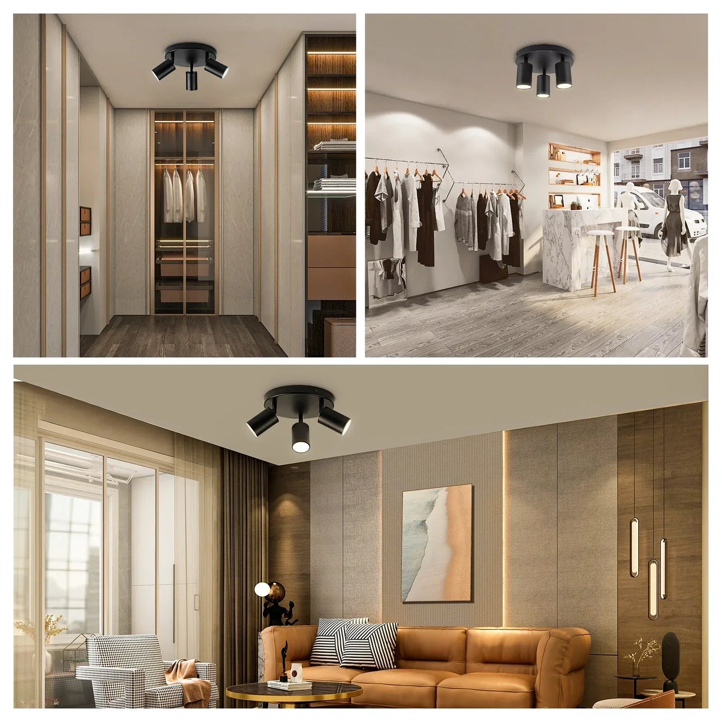DecorBites™ GU10 LED Ceiling Light: Modern Adjustable Spotlights Chandelier for Dining Rooms