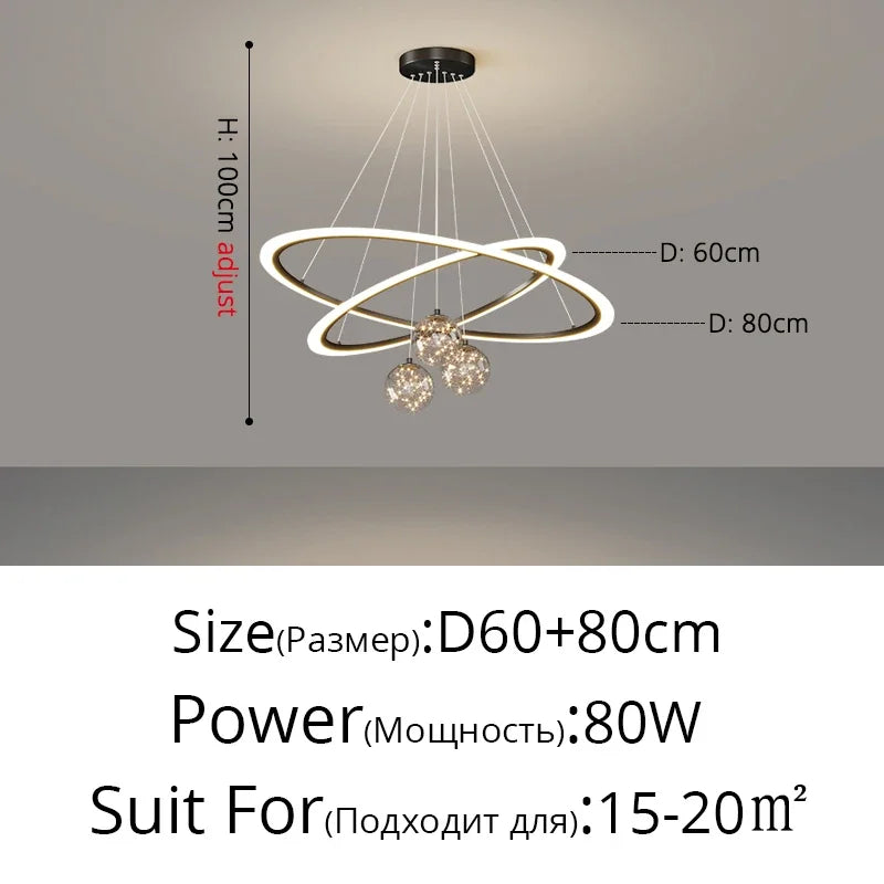DecorBites™ LED Star Chandeliers: Modern Dimmable Lighting for Living Room Bedroom Decor