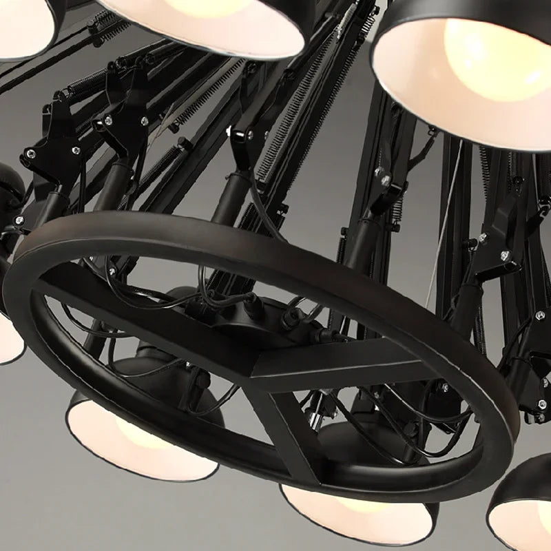 DecorBites™ Industrial LED Pendant Light Spider Iron Hanging Chandelier Fixtures