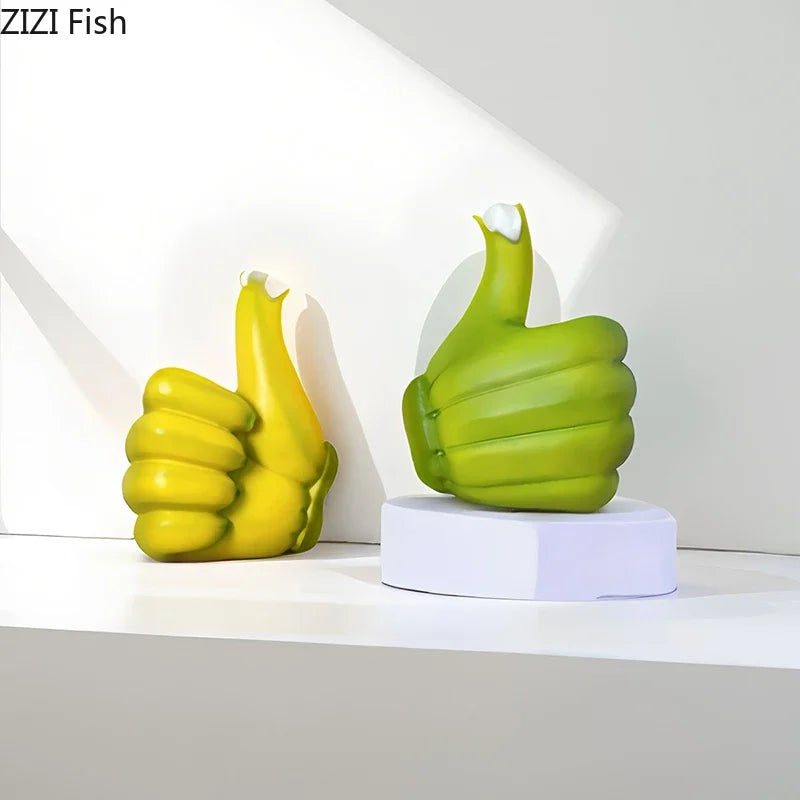 DecorBites™ Banana Fist Thumbs-up Resin Statue Desk Ornament for Room Decor