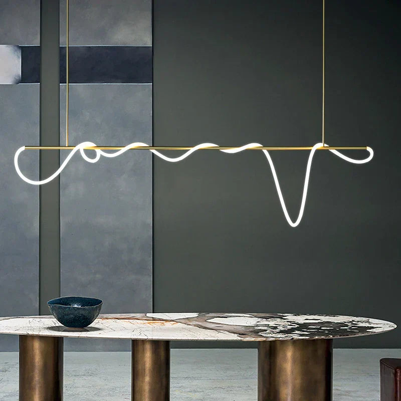 DecorBites™ Lines Chandelier: Modern Designer Lighting for Living Room, Dining, and Bar