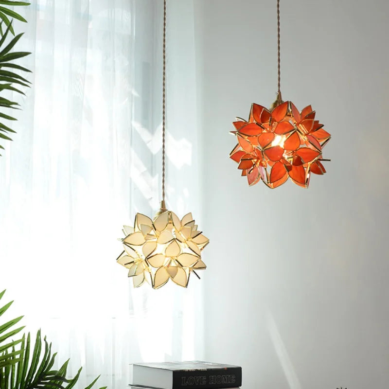DecorBites™ Glass Copper LED Pendant Lamp | Nordic Modern Luxury Hanging Light