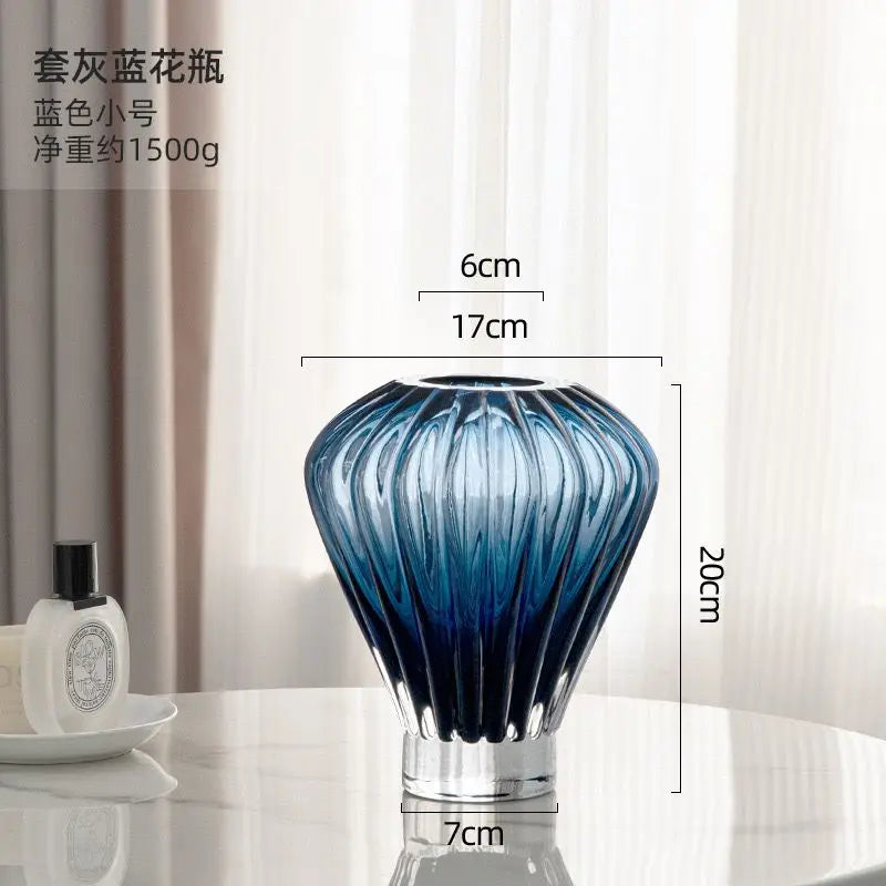 DecorBites™ Blue Hot Air Balloon Vase, Lily Flower Arrangement Home Decoration