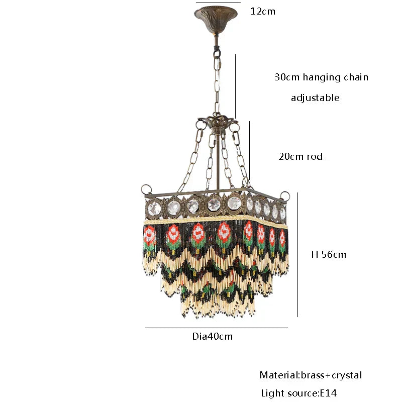DecorBites™ Black Rose Tassel Pendant Lights, Classic Retro Lustres for Living Room