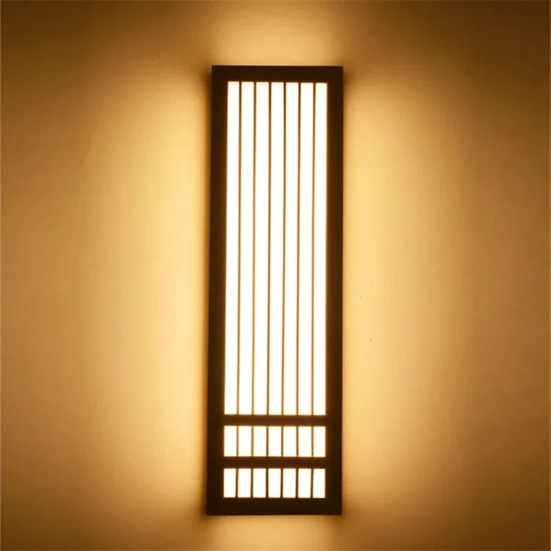 DecorBites™ LED Wood Wall Lamp Acrylic Rectangular Bedside Light for Living Room