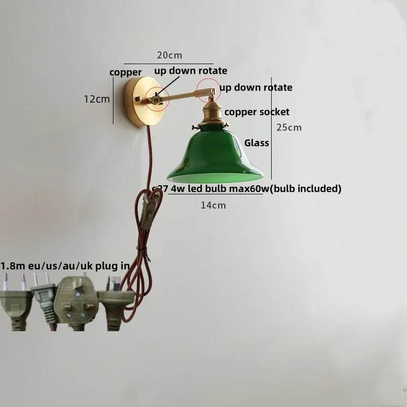 DecorBites™ Clear Glass LED Wall Lights with Pull Chain Switch.