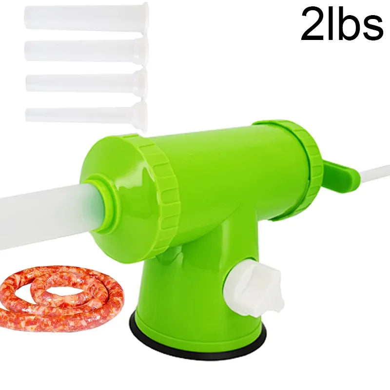 DecorBites™ 2lbs Plastic Sausage Maker with 4 Funnel Tubes - Meat Filler Tool