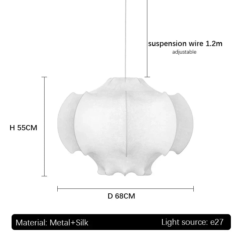 DecorBites™ Italian Silk Pendant Lights: Designer Luxury for Interior Decor in Living Room, Bedroom, Dining.