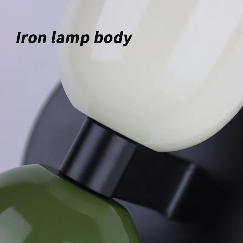 DecorBites™ Cream 2Head Macaron LED Wall Lamp in Black for Home Decor