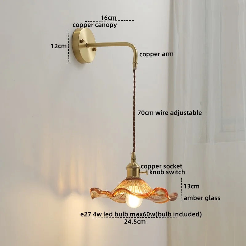 DecorBites™ Gray Glass LED Wall Sconce Lamp for Home Decor, Bedroom, Living Room - Nordic Design
